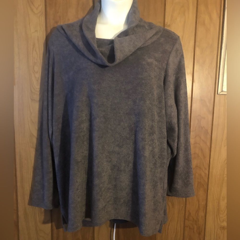 Stan Herman gray cowl neck sweater. Size 2X